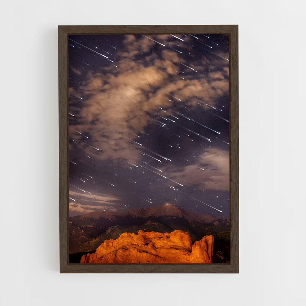 Poster Ciel Étoilé sur Rochers Rouges – affiche Univers (vue 5)